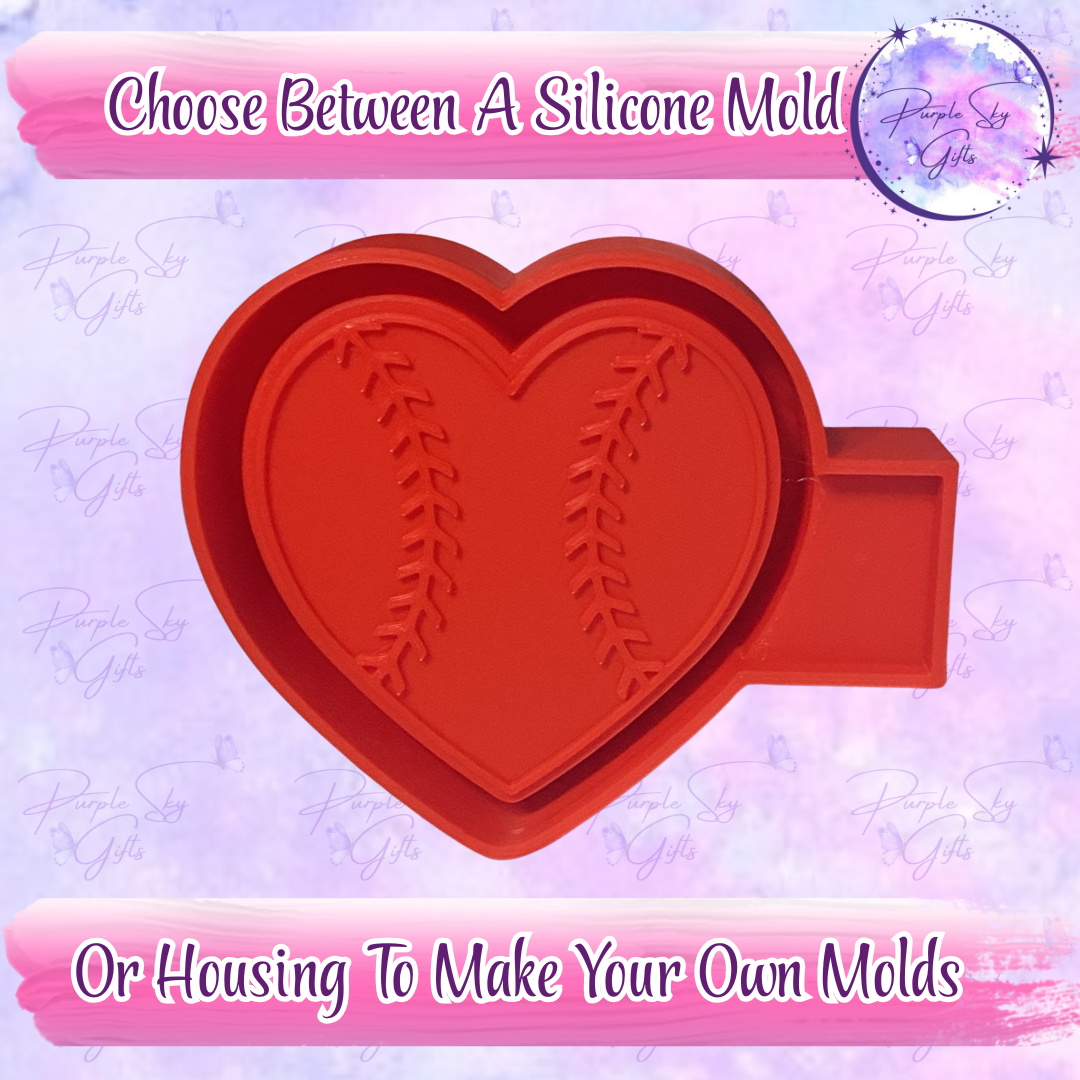 Heart Shaped Baseball Mold Housing or Silicone Mold