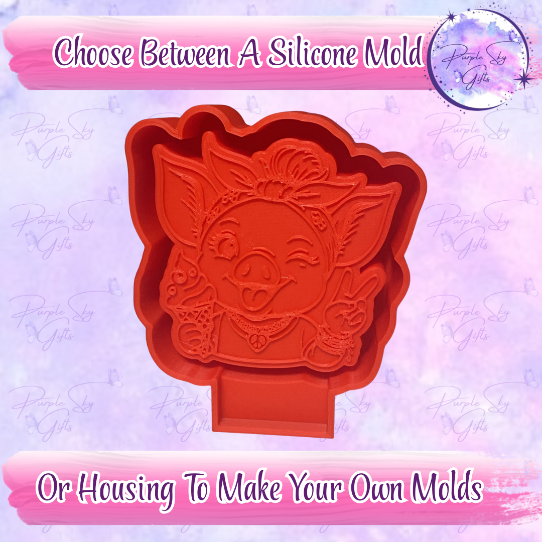 Ice Cream Piggy Mold Housing or Silicone Mold