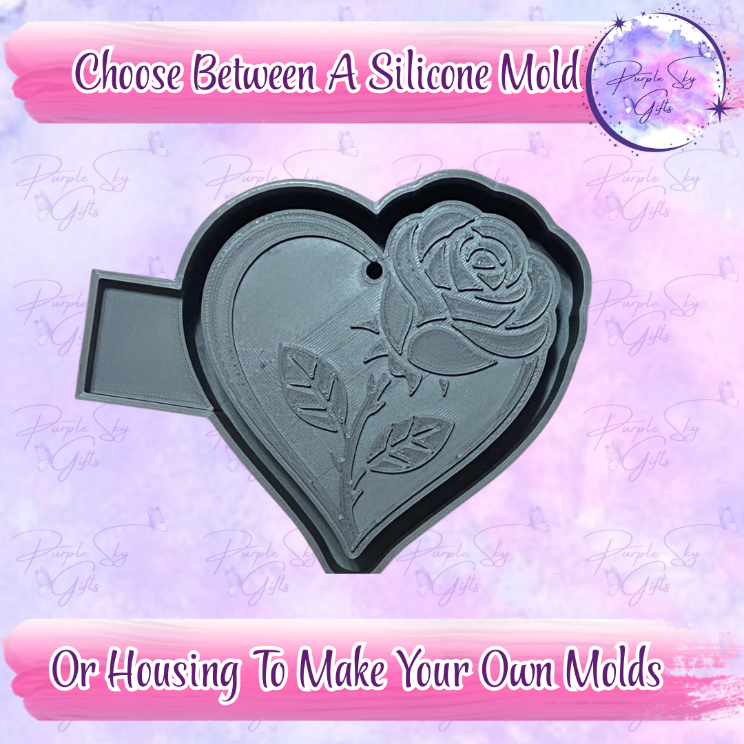 Heart Rose Mold Housing or Silicone Mold