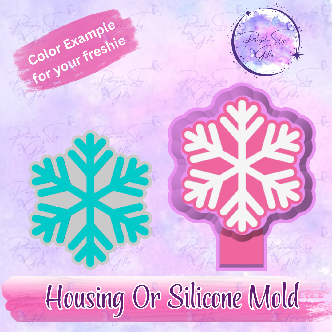 Snowflake Freshie Mold Housing or Silicone Mold