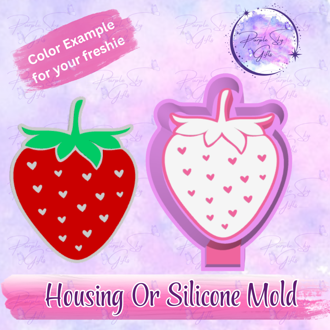 Heart Strawberry Freshie Mold Housing or Silicone Mold