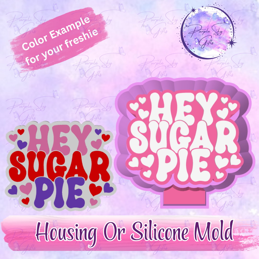 Hey Sugar Pie Hearts Freshie Mold Housing or Silicone Mold