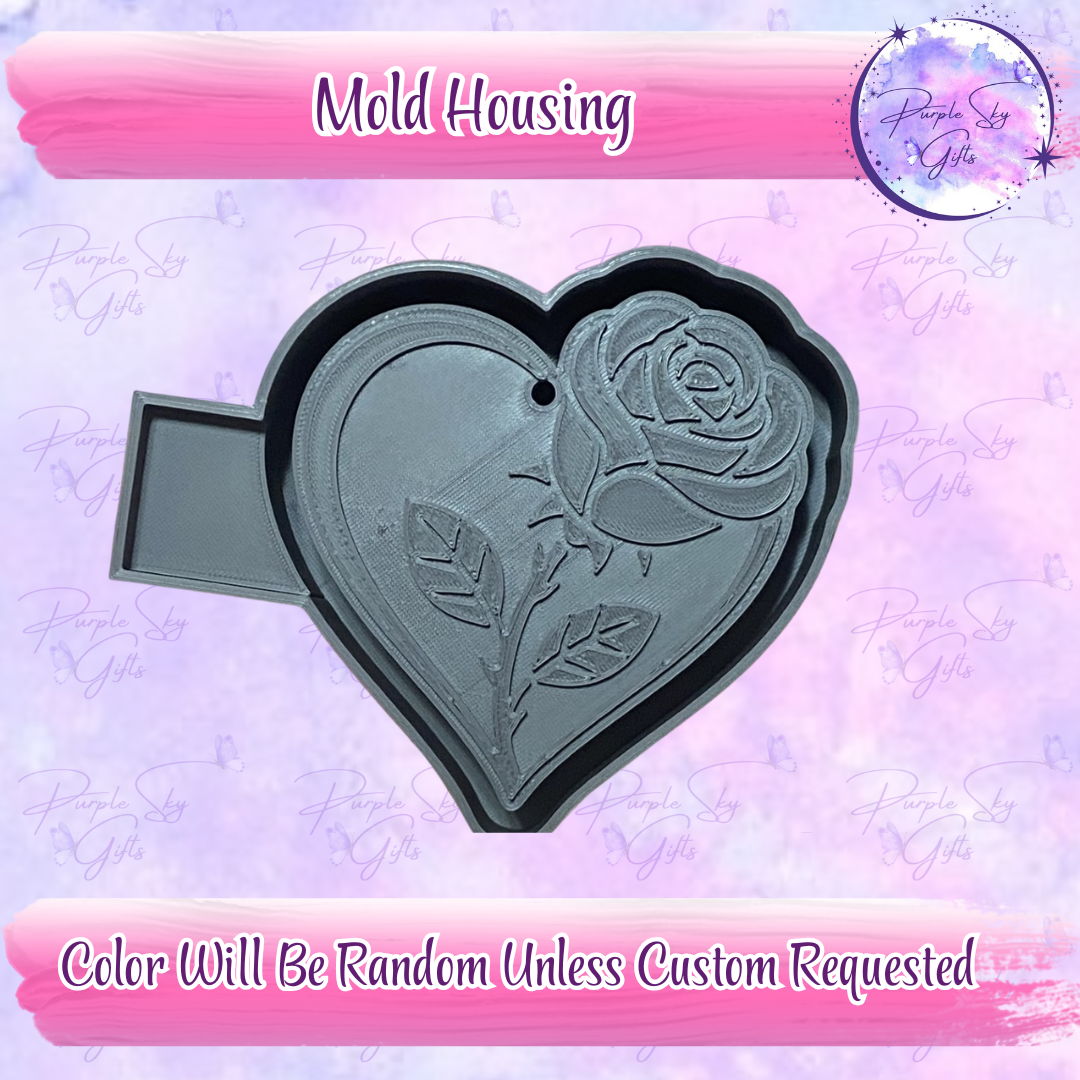 Heart Rose Mold Housing or Silicone Mold