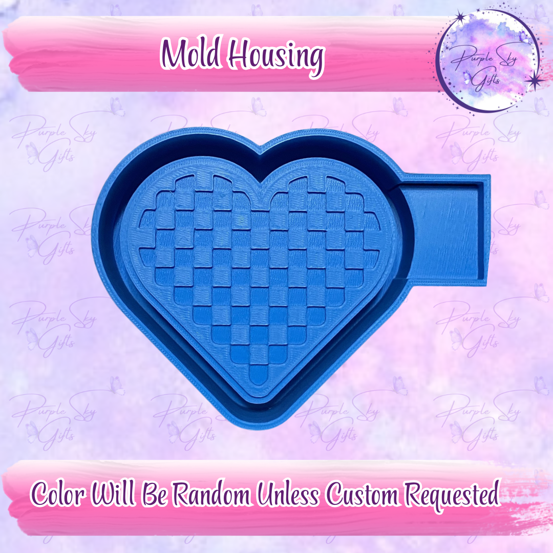 Checkered Print Heart Freshie Housing or Silicone Mold