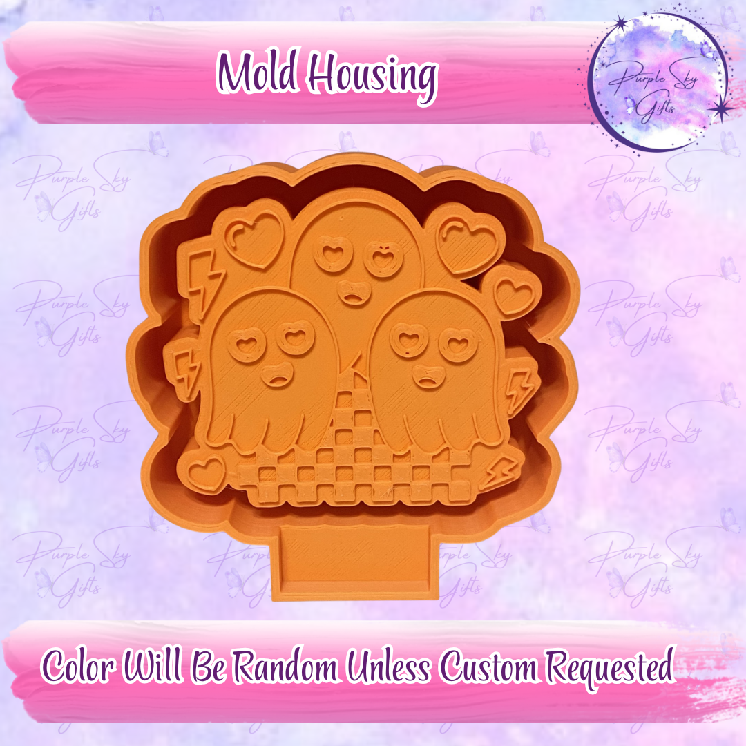 Cute Halloween Ghost Gang Housing or Silicone Mold