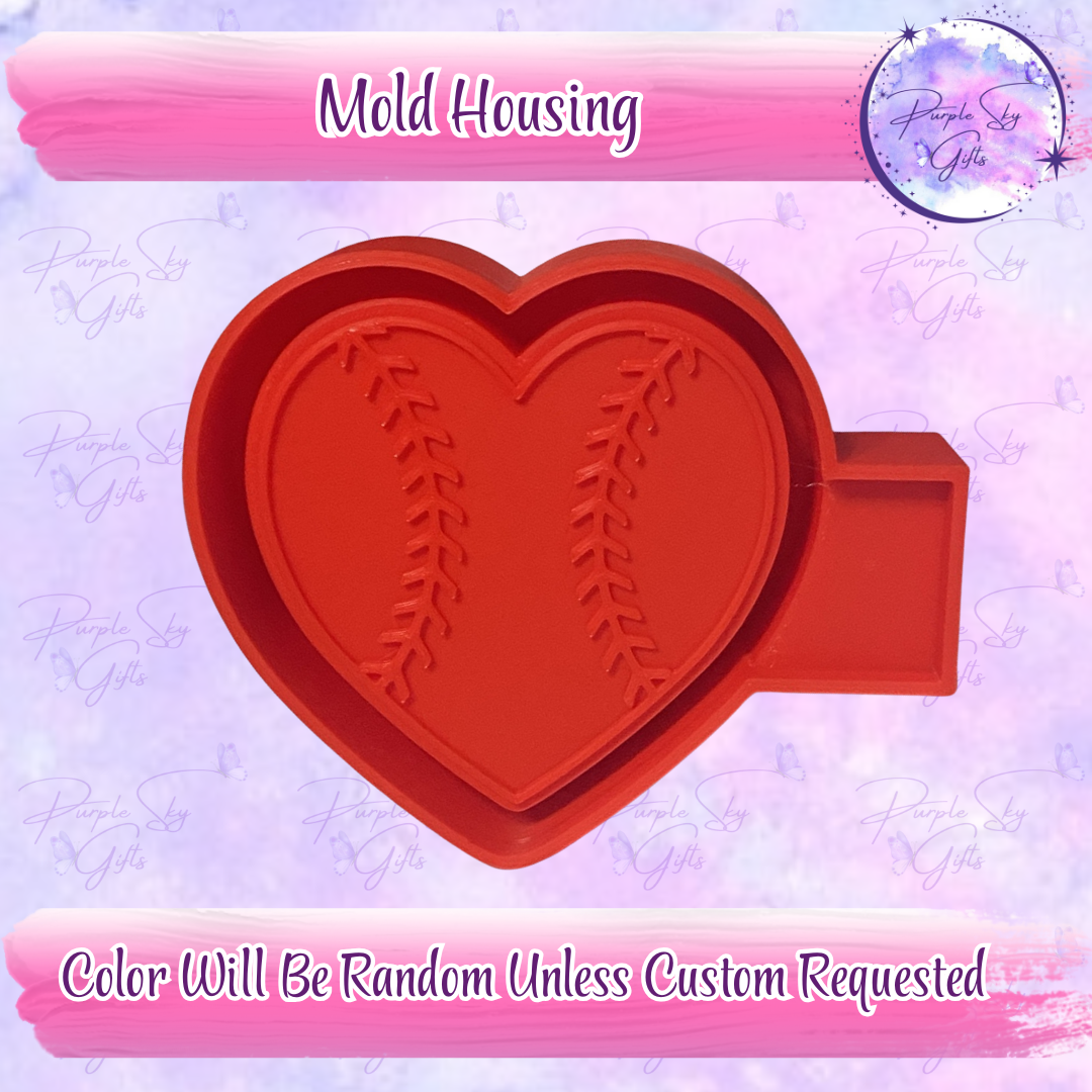 Heart Shaped Baseball Mold Housing or Silicone Mold