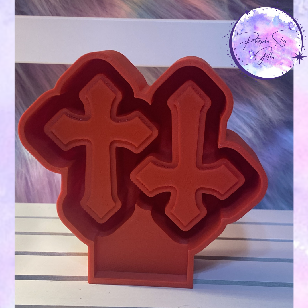 Pointed Cross Vent Clip Sized Freshie Mold Housing or Silicone Mold