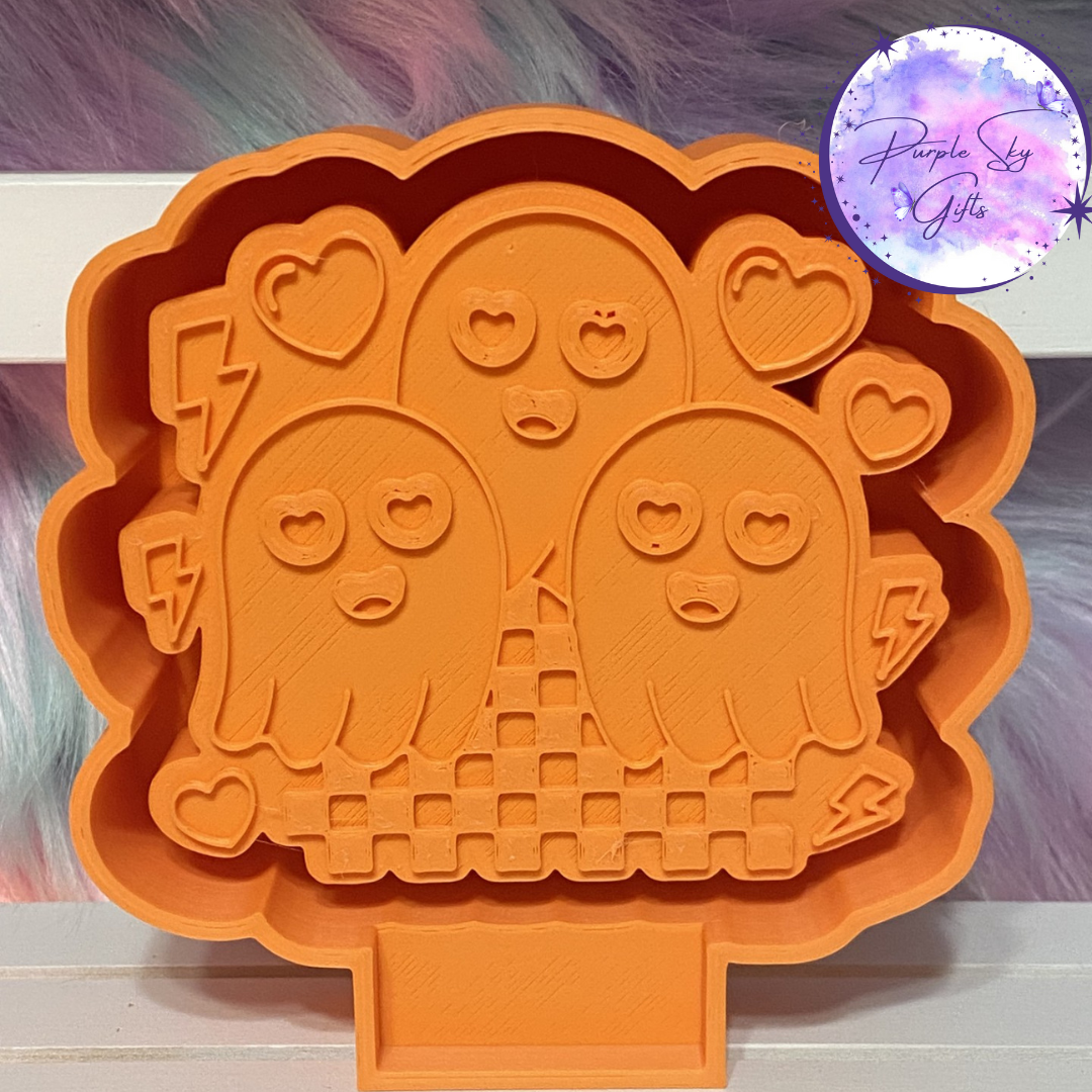 Cute Halloween Ghost Gang Housing or Silicone Mold