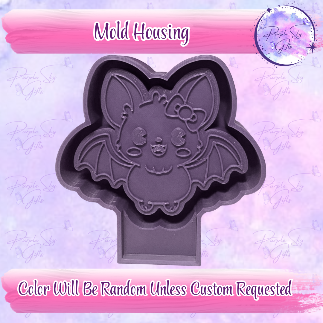 Cute Halloween Bat With Bow Mold Housing or Silicone Mold
