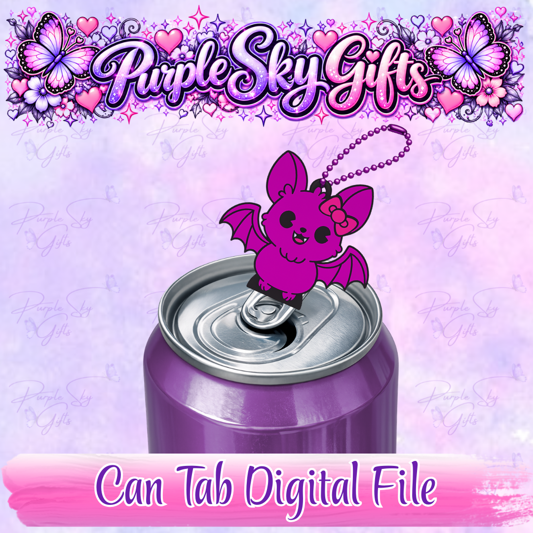 Cute Bat With Bow Drink Tab Can Opener Keychain/Charm STL and 3MF DIGITAL File