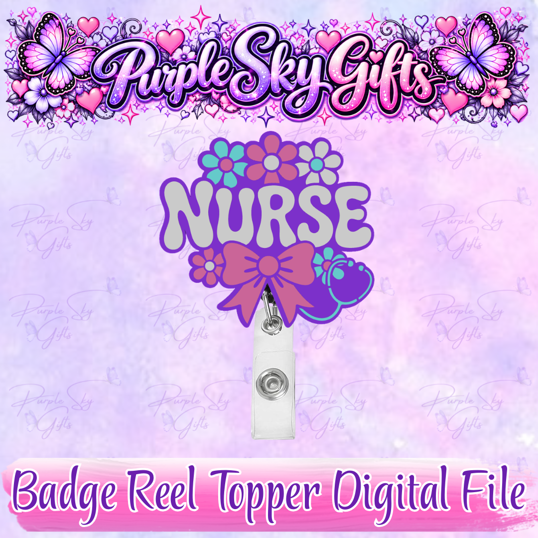 Floral Nurse Badge Reel Topper STL and 3MF Files