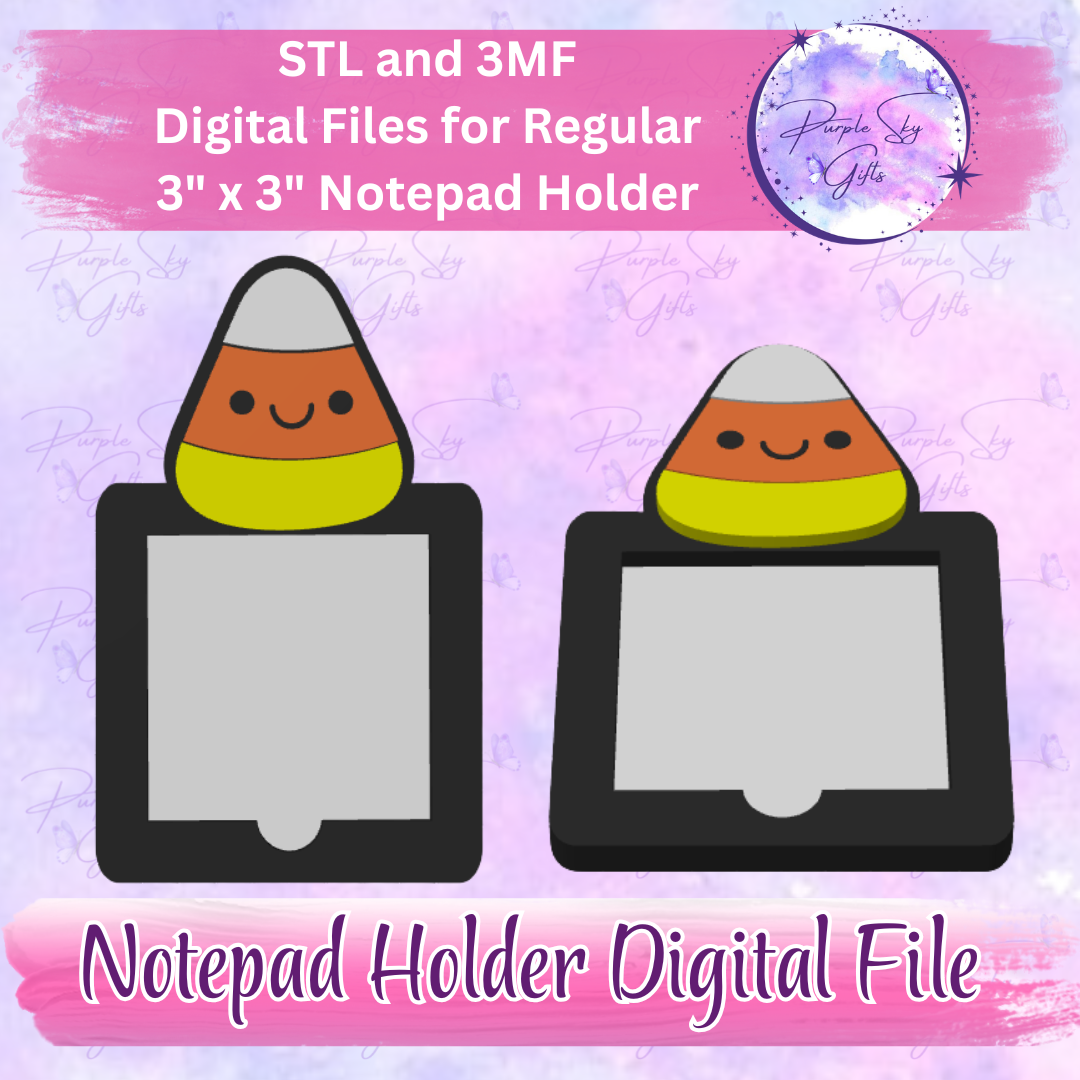 Happy Candy Corn Notepad Holder Digital STL and 3MF Files