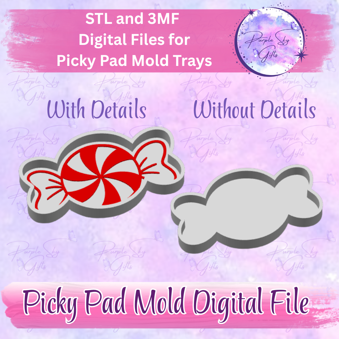 Peppermint Candy Picky Pad Mold Tray - STL and 3MF DIGITAL Files