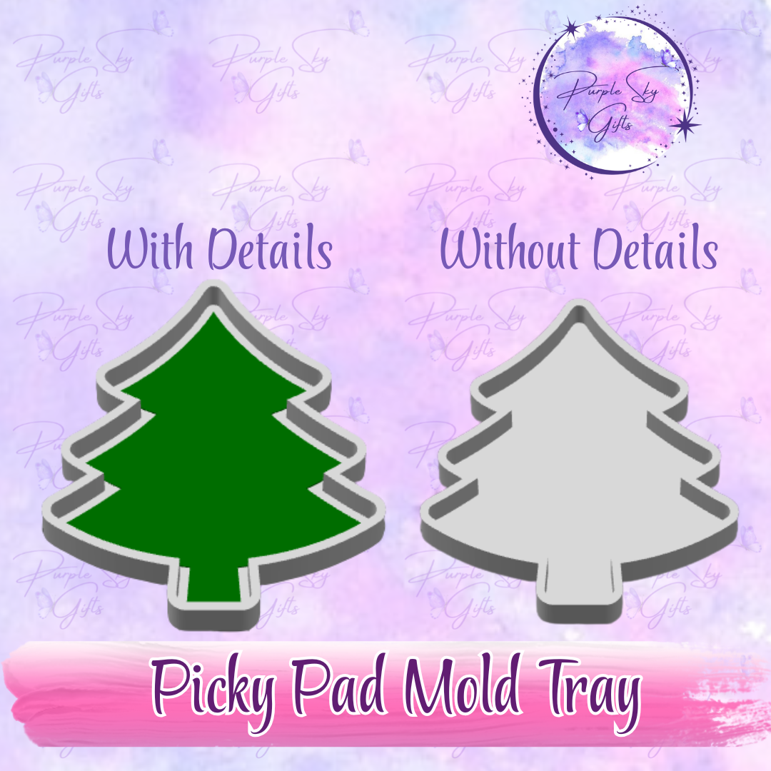 Traditional Pine Christmas Tree - Picky Pad Mold or Small Trinket Tray