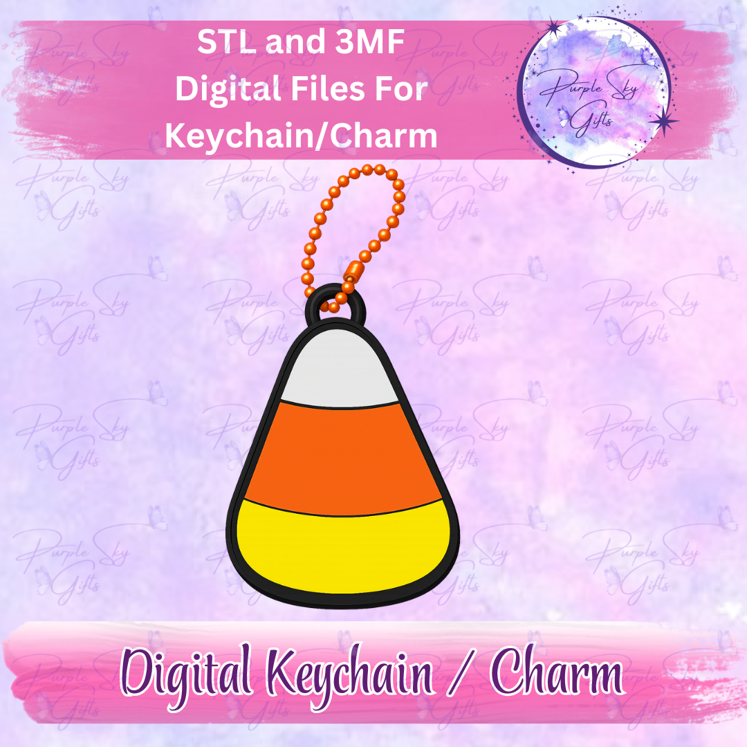 Candy Corn Keychain/Charm STL and 3MF Files