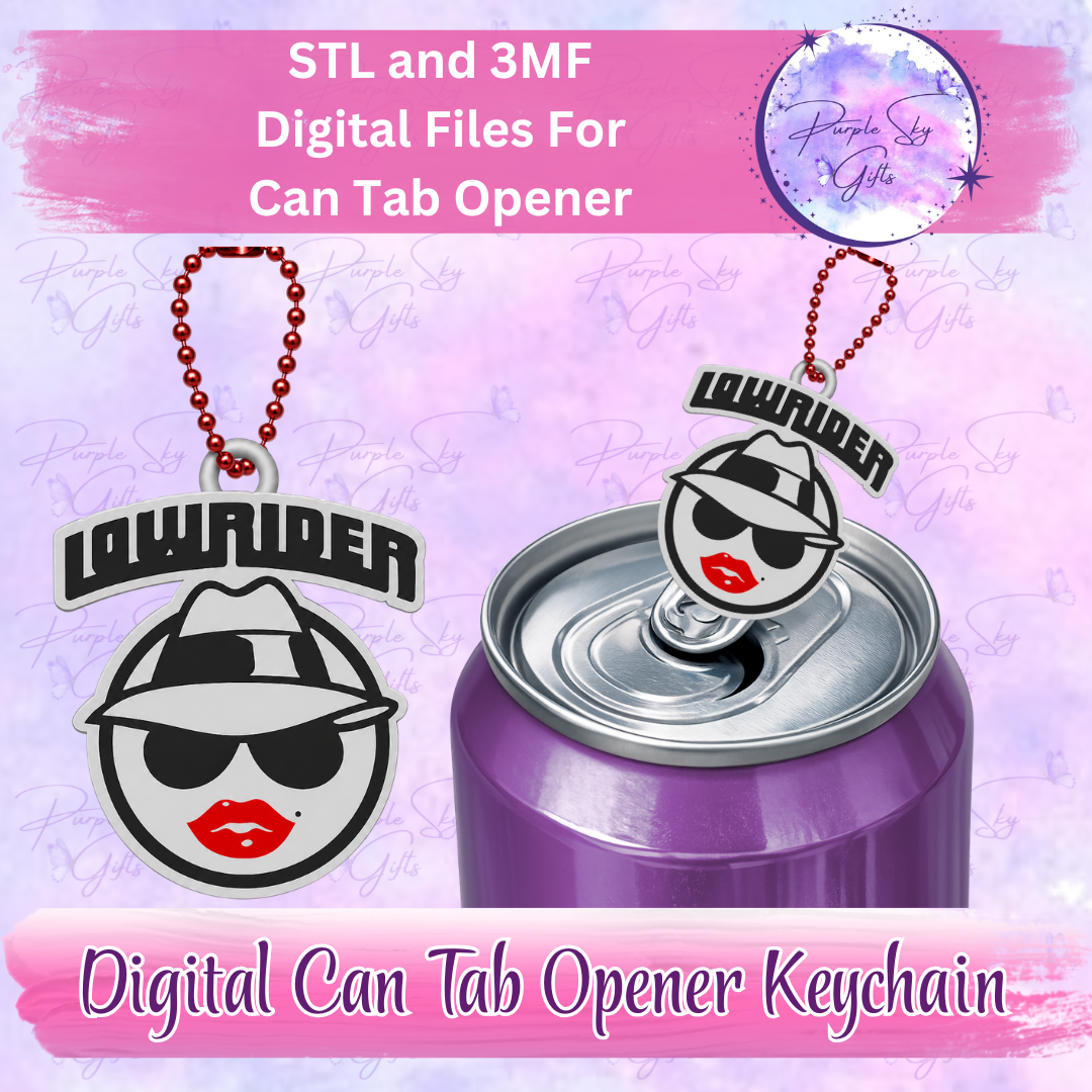 Lowrider Chola Woman With Wording Drink Tab Can Opener Keychain/Charm STL and 3MF DIGITAL File