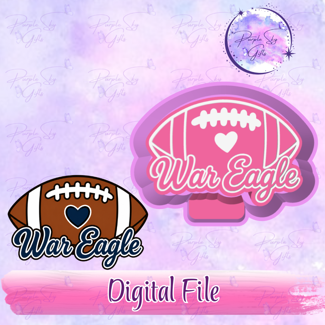War Eagle Football STL DIGITAL FILE For Freshie Housing, Silicone Mold