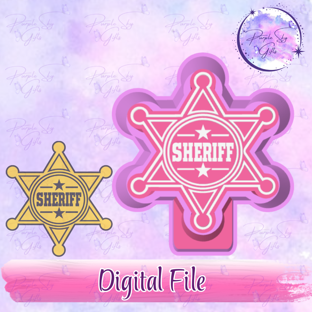 Sheriff Badge Stars Freshie Mold Housing STL Digital File