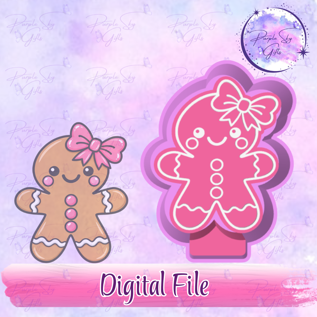 Kawaii Gingerbread Girl Freshie Mold Housing STL Digital File