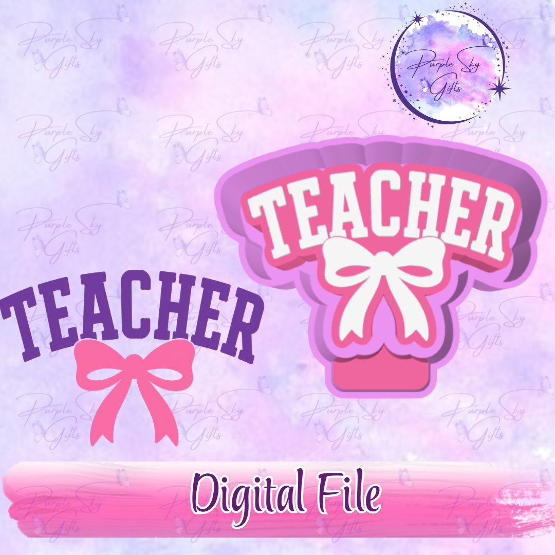 Teacher With Bow STL DIGITAL FILE For Freshie Housing, Silicone Mold