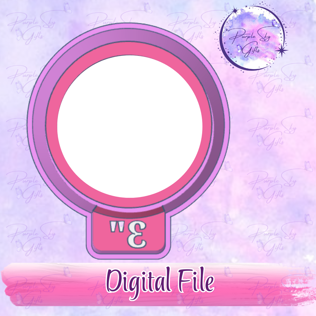Indented Round Design With 1/4" Border for 3" Cardstock Inserts STL DIGITAL For Freshie, Silicone Mold, Resin Art, Candy Molds, Mold Housing