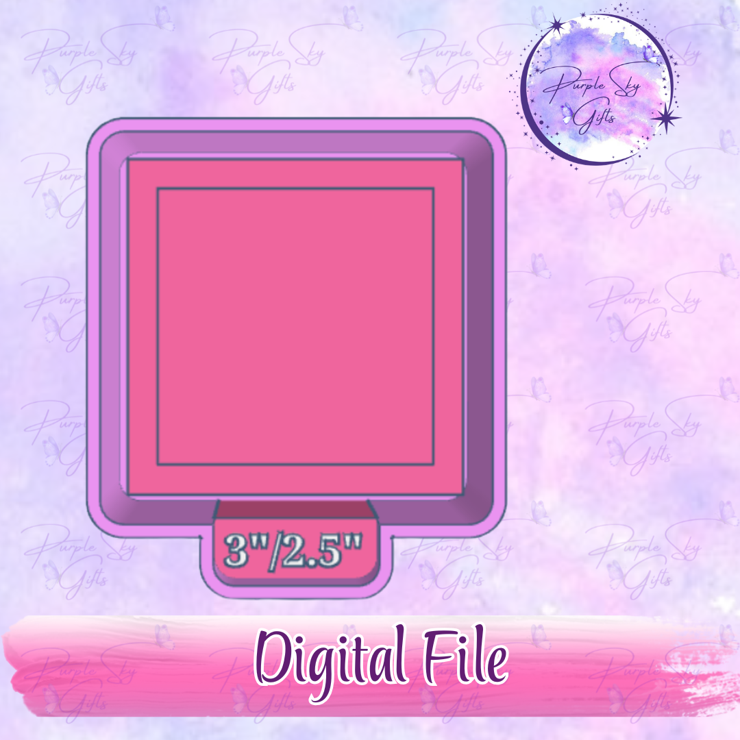 2.5" Indented Square Freshie Mold Housing STL Digital File