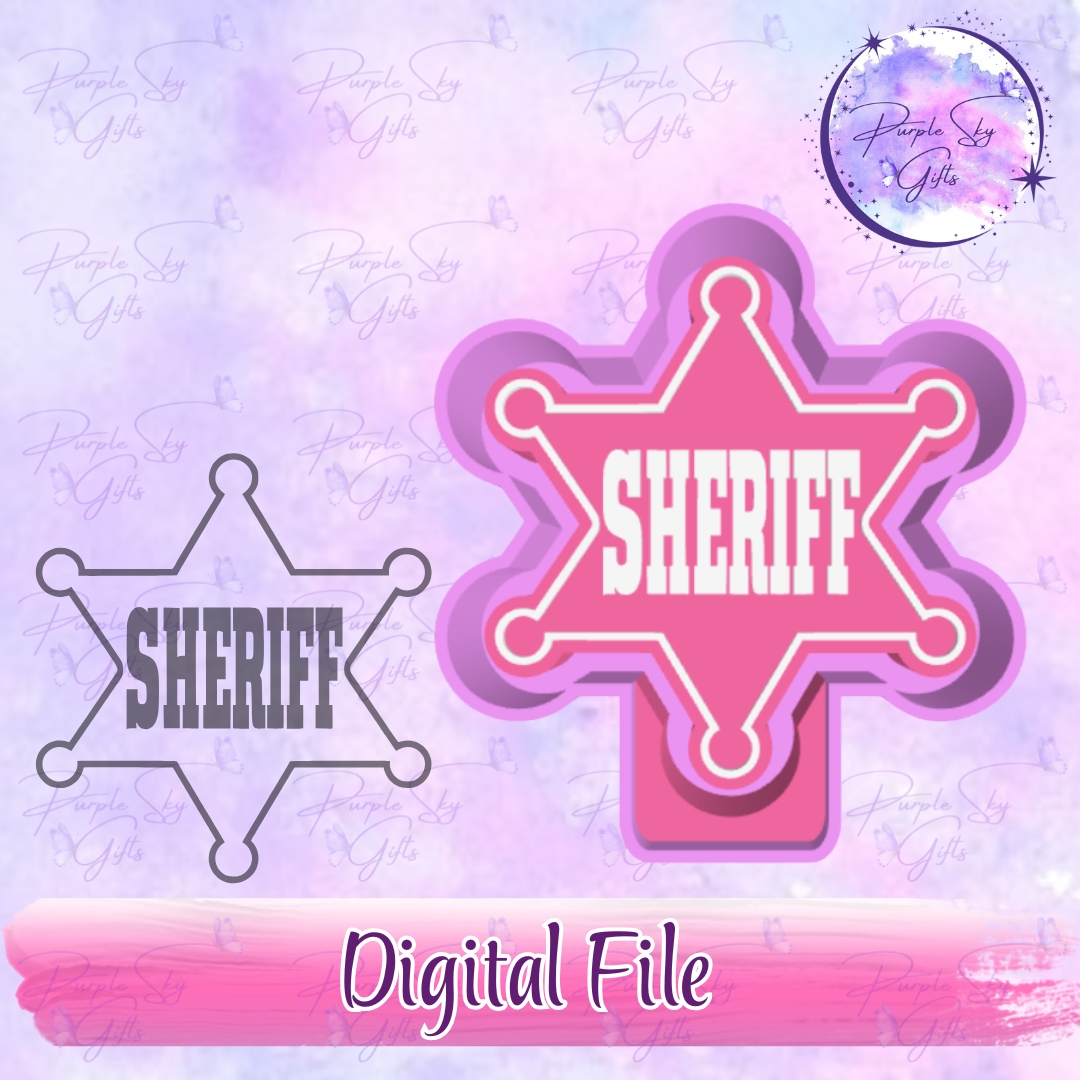 Plain Sheriff Badge Freshie Mold Housing STL Digital File
