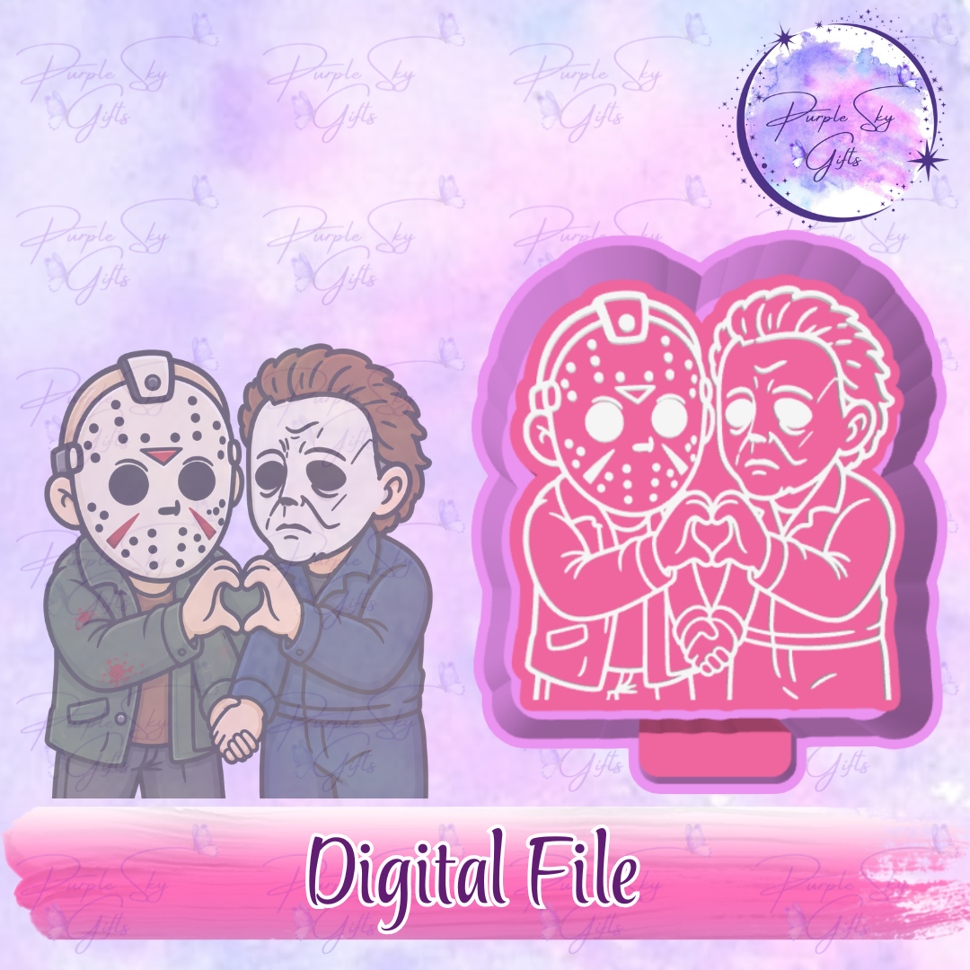 Horror Friends Hand Heart Jason and Michael Halloween Mold Housing STL Digital File