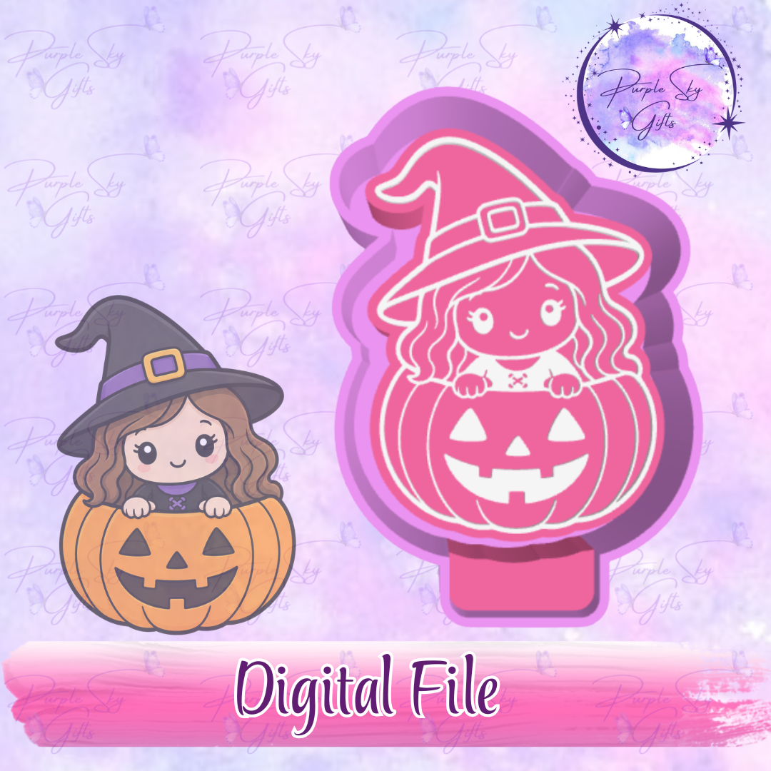 Witch In A Pumpkin Mold Housing STL Digital File