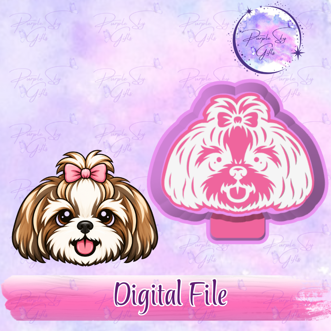 Shih Tzu With Bow STL DIGITAL FILE For Freshie Housing, Silicone Mold