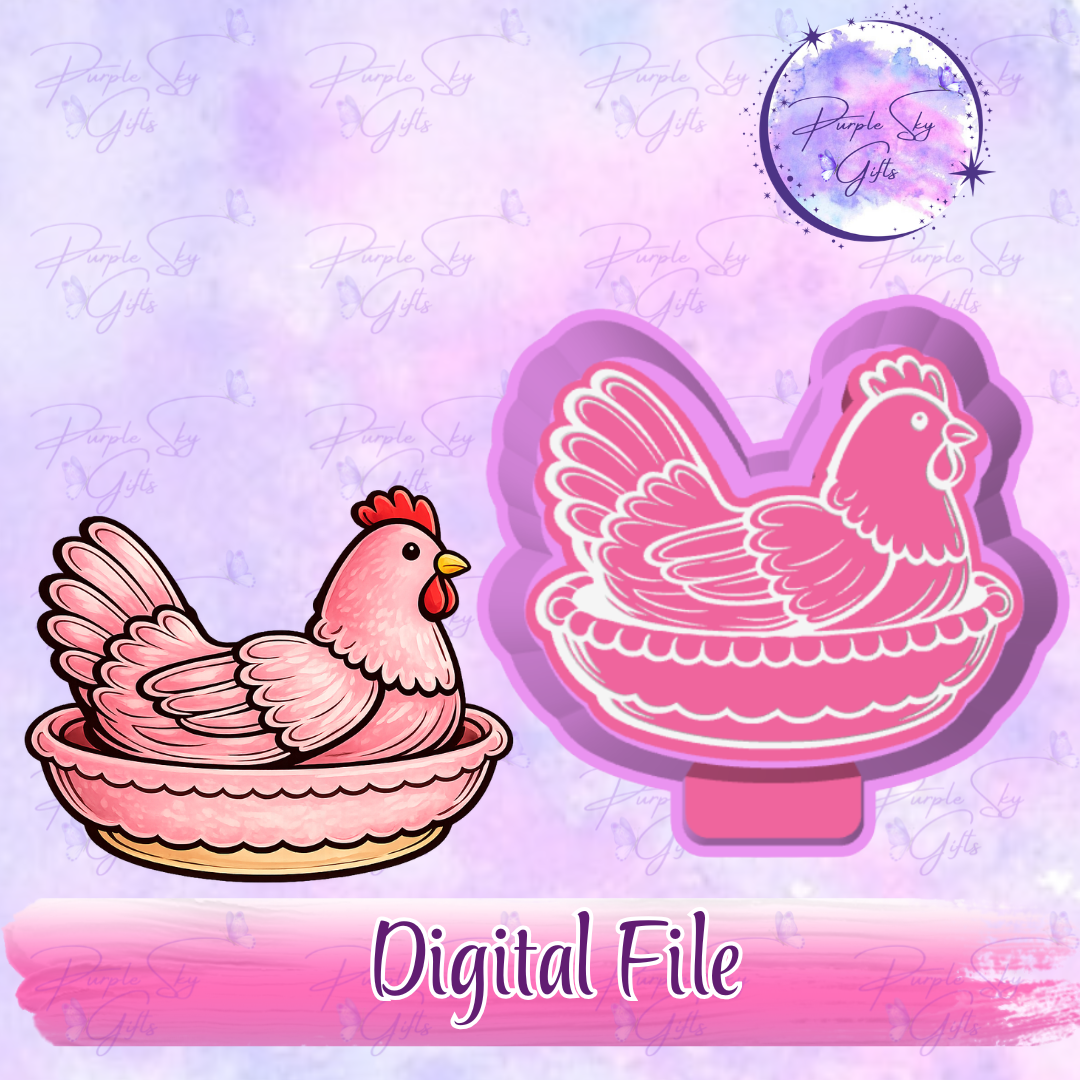 Vintage Dish Nesting Hen STL DIGITAL FILE For Freshie Housing, Silicone Mold