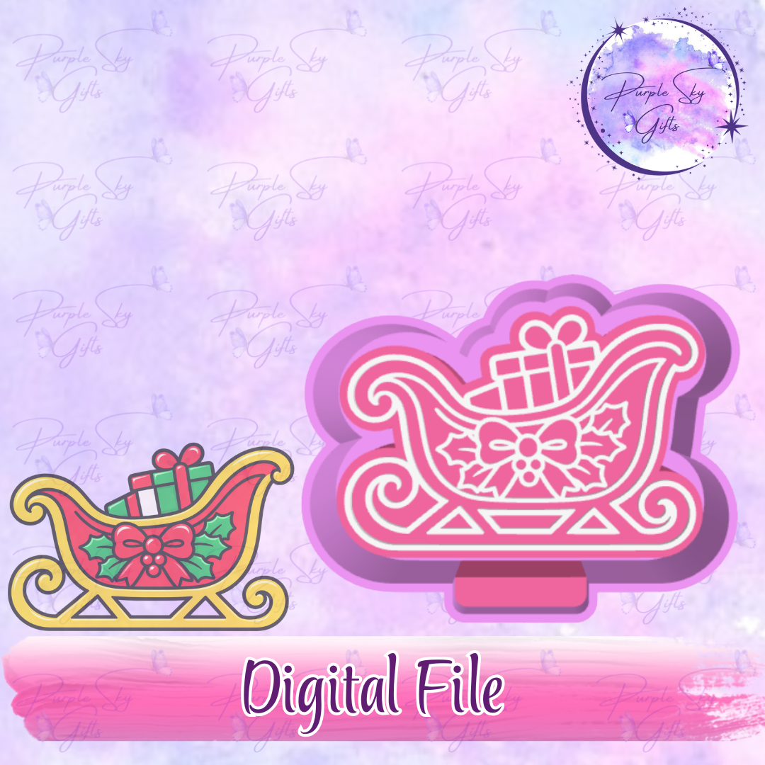 Christmas Santa Sleigh Freshie Mold Housing STL Digital File