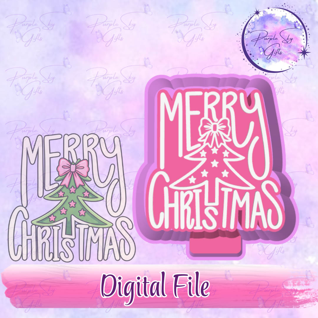 Merry Christmas Doodle Freshie Mold Housing STL Digital File