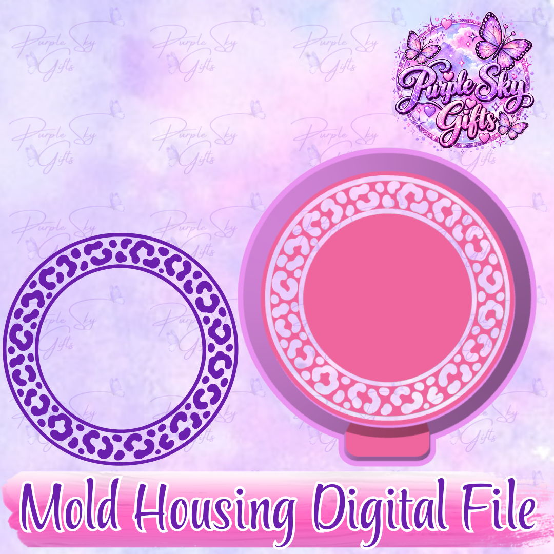 3" Round Inner Circle Cheetah Leopard Print Freshie Mold Housing STL Digital File