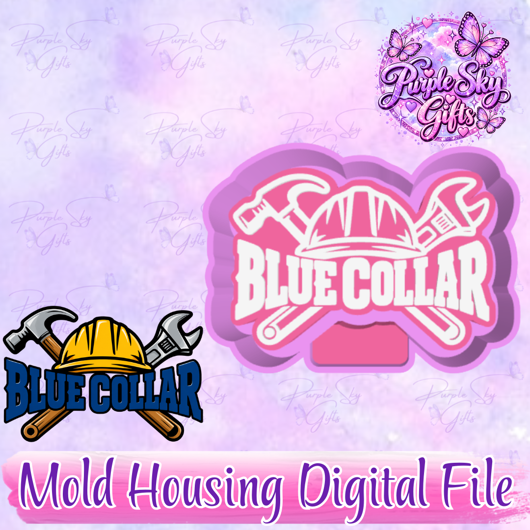 Hard Hat and Tools Blue Collar Freshie Mold Housing STL Digital File