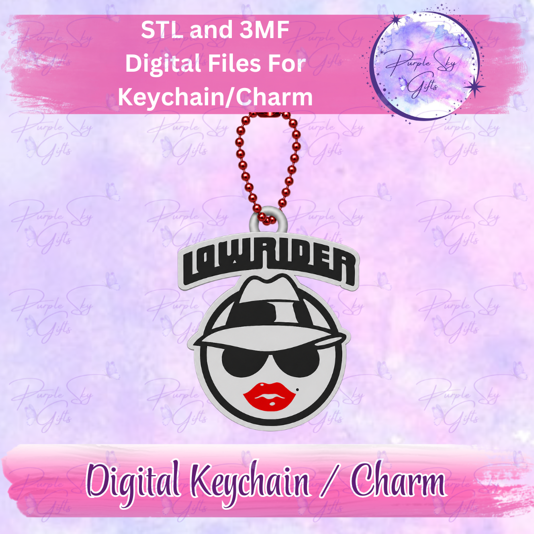 Lowrider Chola Woman With Wording Keychain/Charm STL and 3MF Files