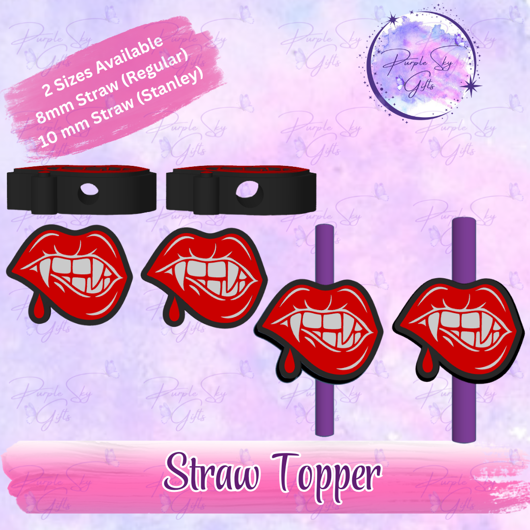 Bloody Vampire Lips Straw Topper