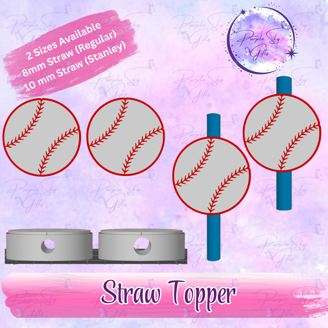 Baseball Straw Topper