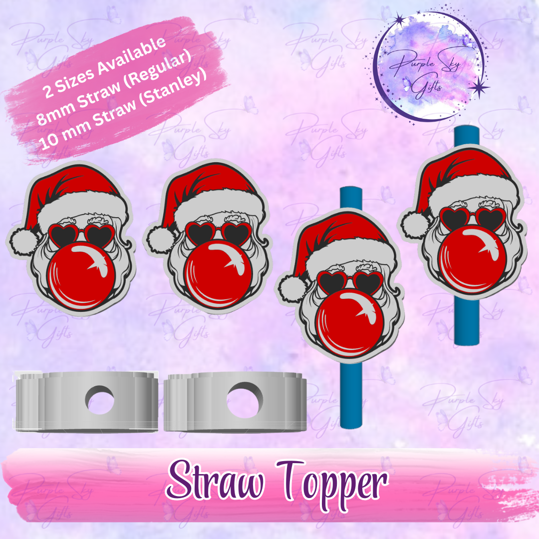 Bubblegum Santa Straw Topper