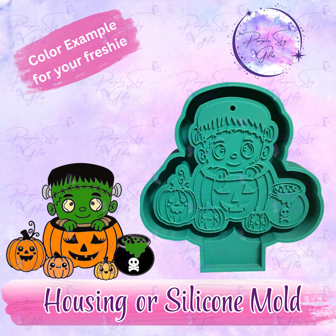 Pumpkin Patch Frankenstein Baby Frankie Freshie Mold Housing or Silicone Mold