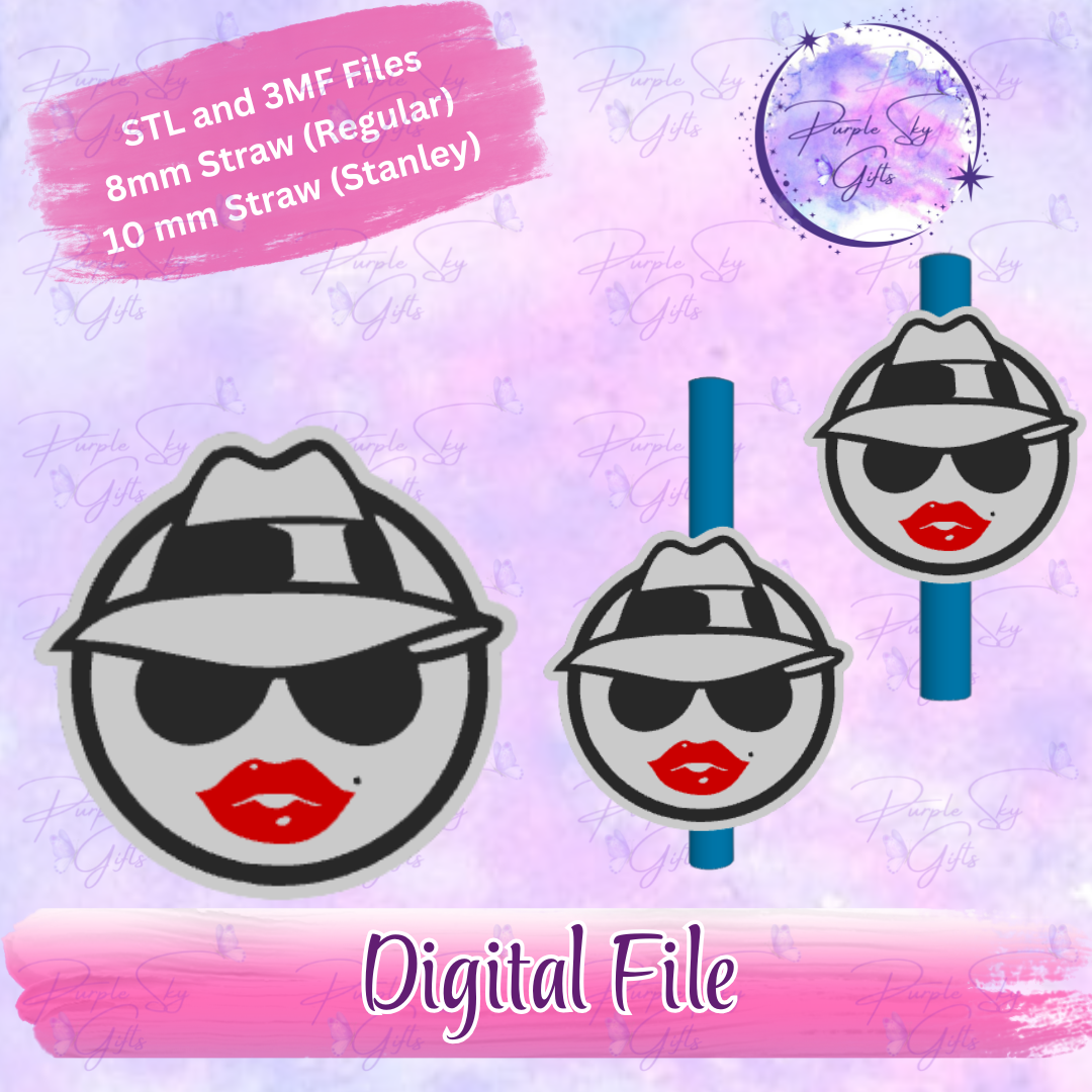 Lowrider Woman Female 8mm and 10mm STL and 3MF DIGITAL FILES For Straw Topper