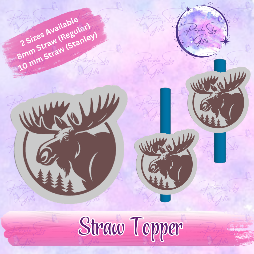 Moose Head Straw Topper