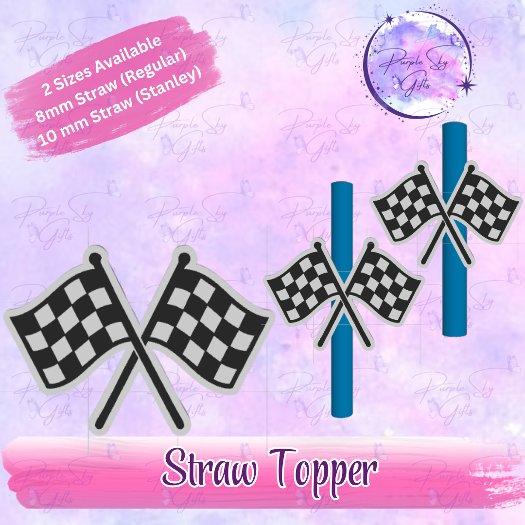 Checkered Racing Flags Straw Topper