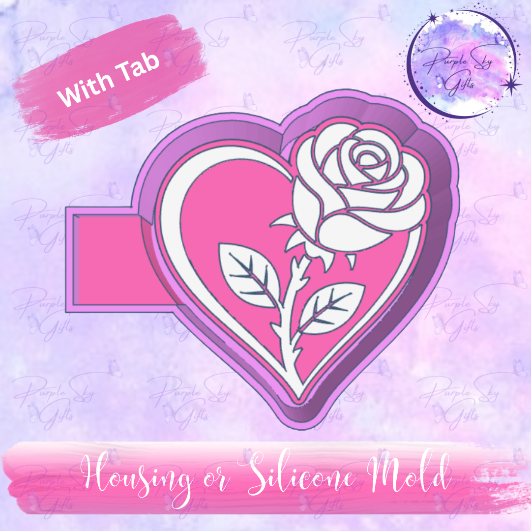 Heart Rose Mold Housing or Silicone Mold