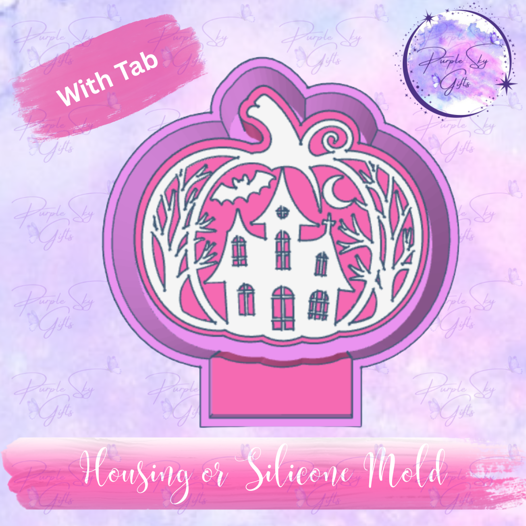 Haunted House Pumpkin Mold Housing or Silicone Mold