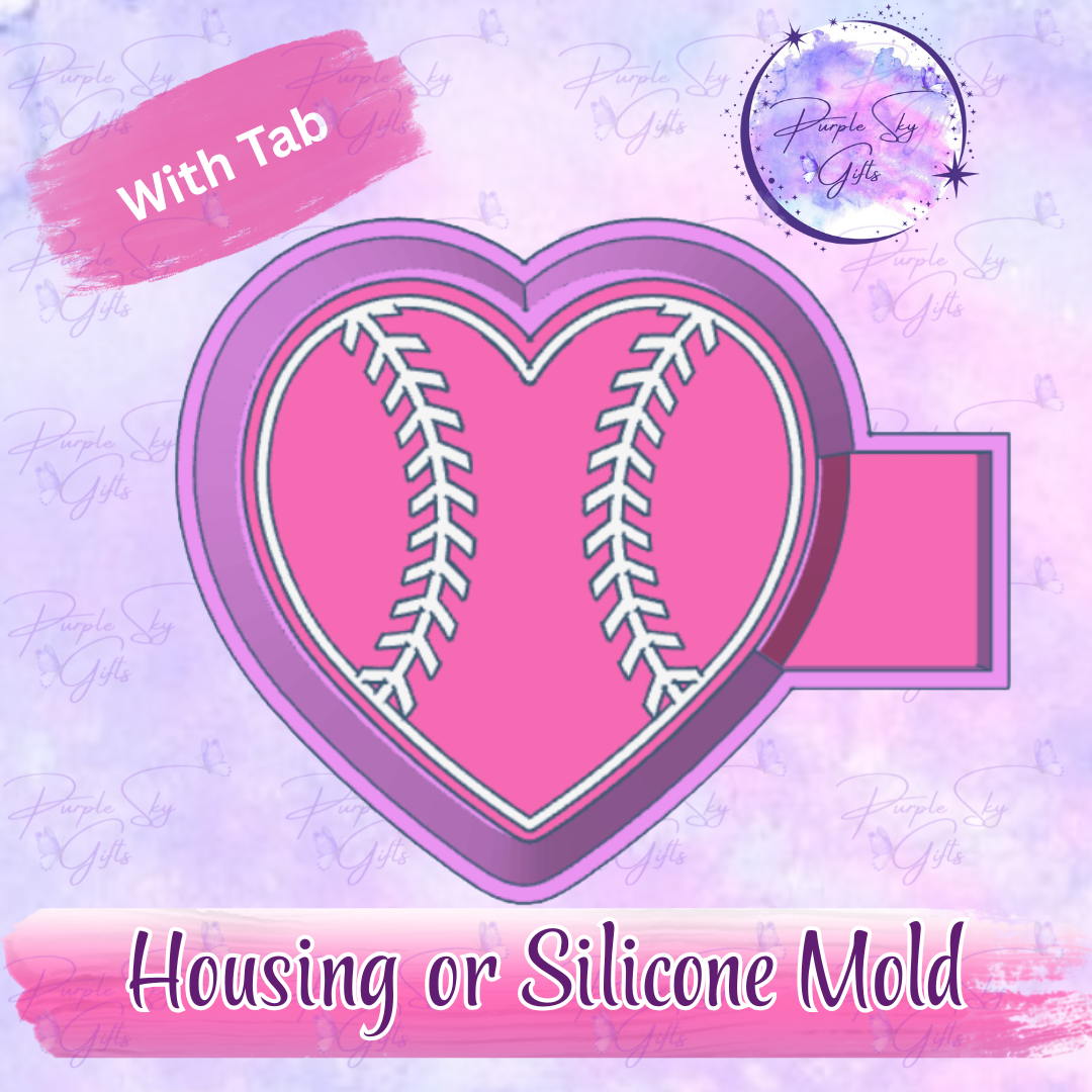 Heart Shaped Baseball Mold Housing or Silicone Mold
