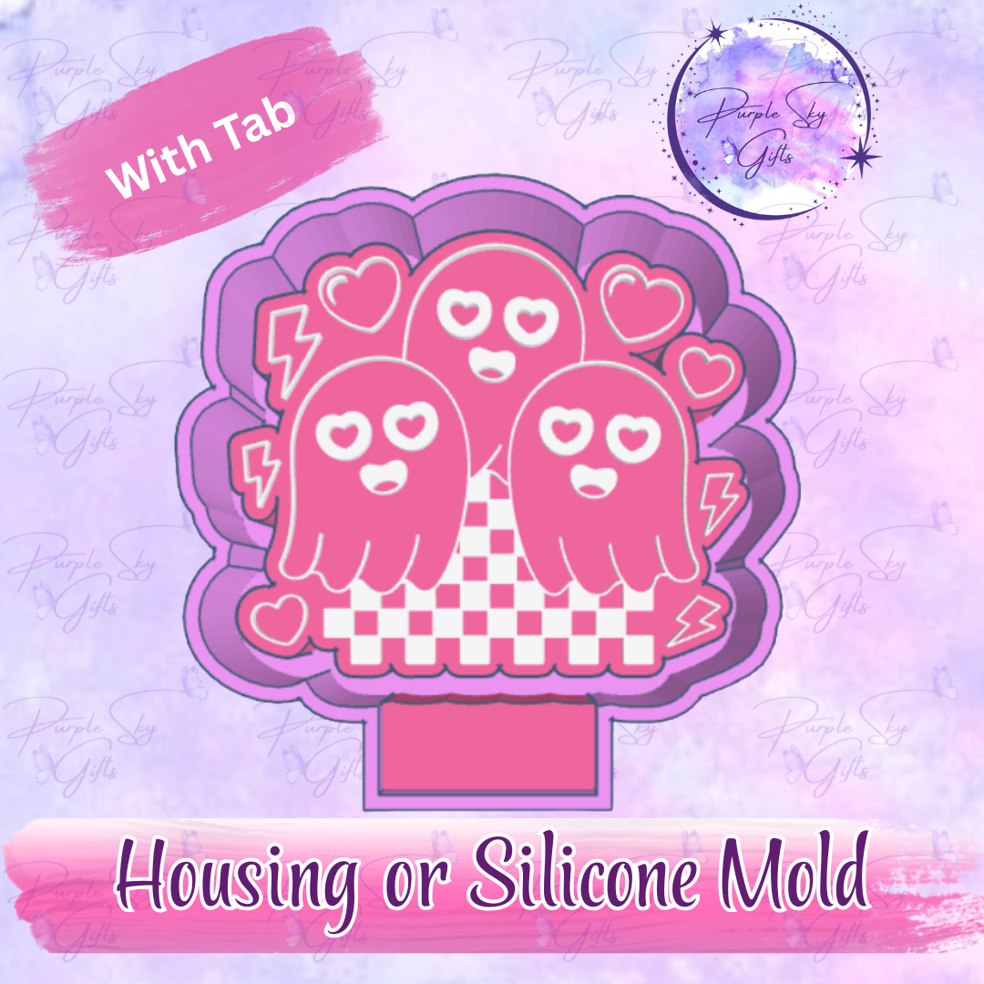 Cute Halloween Ghost Gang Housing or Silicone Mold