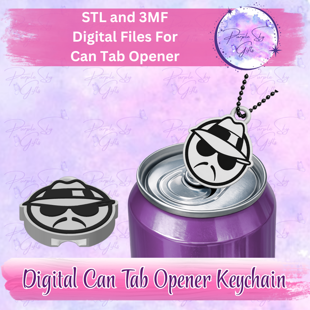 Lowrider Cholo Man Drink Tab Can Opener Keychain/Charm STL and 3MF DIGITAL File