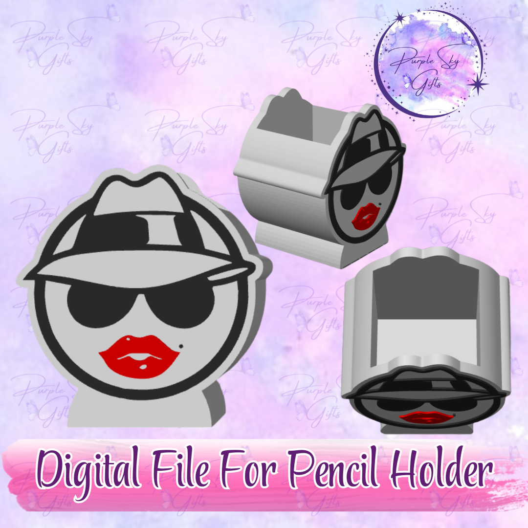 Lowrider Chola Female STL and 3MF DIGITAL FILES For Desk Pencil Holder