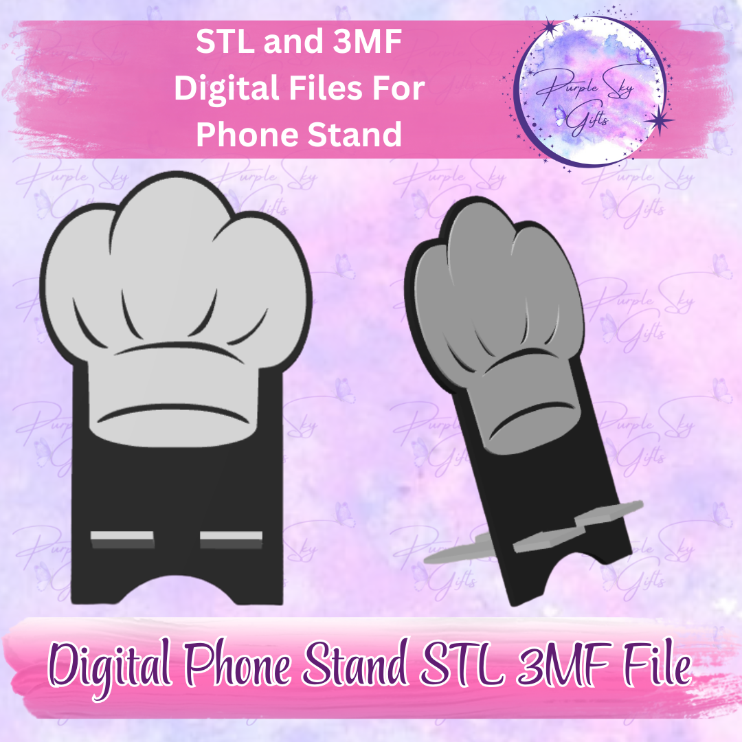 Chef's Hat Phone Stand STL and 3MF Files